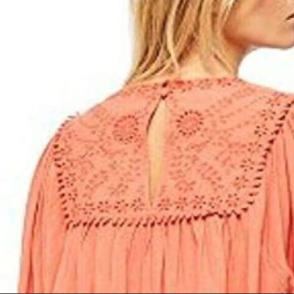 NWT Free People Valencia Top and Pant Cotton Blend Two-Piece Set in Orange - Picture 6 of 8